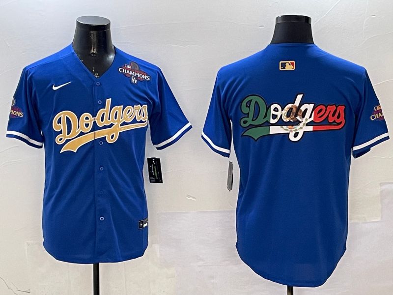 Men Los Angeles Dodgers Blank Blue Champion gold character 2025 Nike MLB Jersey style 8->los angeles dodgers->MLB Jersey